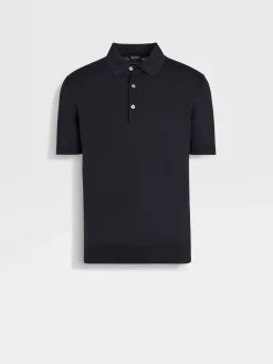 Navy Blue Premium Cotton Polo Shirt