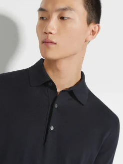 Navy Blue Premium Cotton Polo Shirt