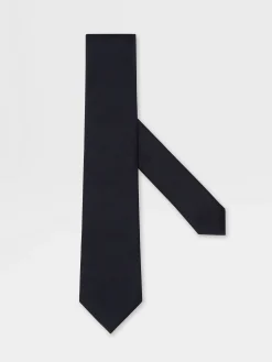 Navy Blue Silk Tie