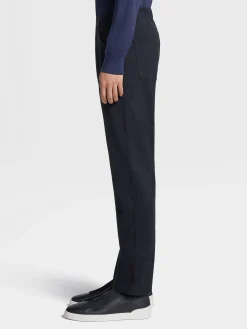 Navy Blue Stretch Cotton Roccia Jeans
