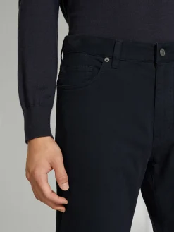 Navy Blue Stretch Cotton Roccia Jeans