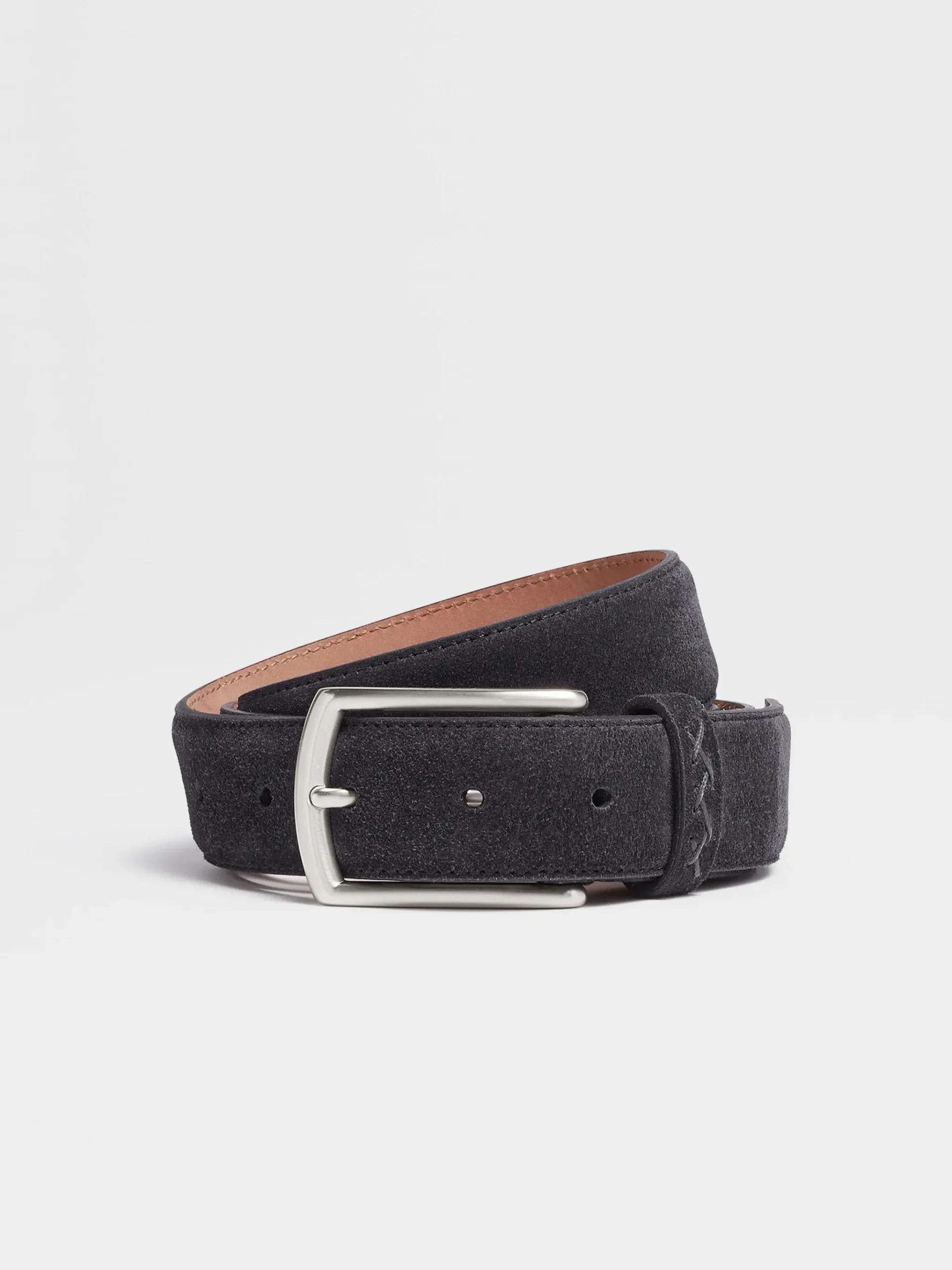 Navy Blue Suede Belt