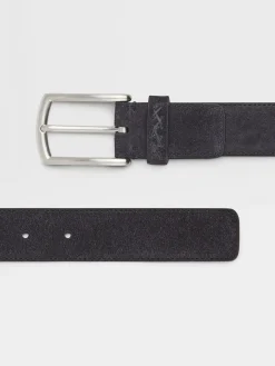 Navy Blue Suede Belt