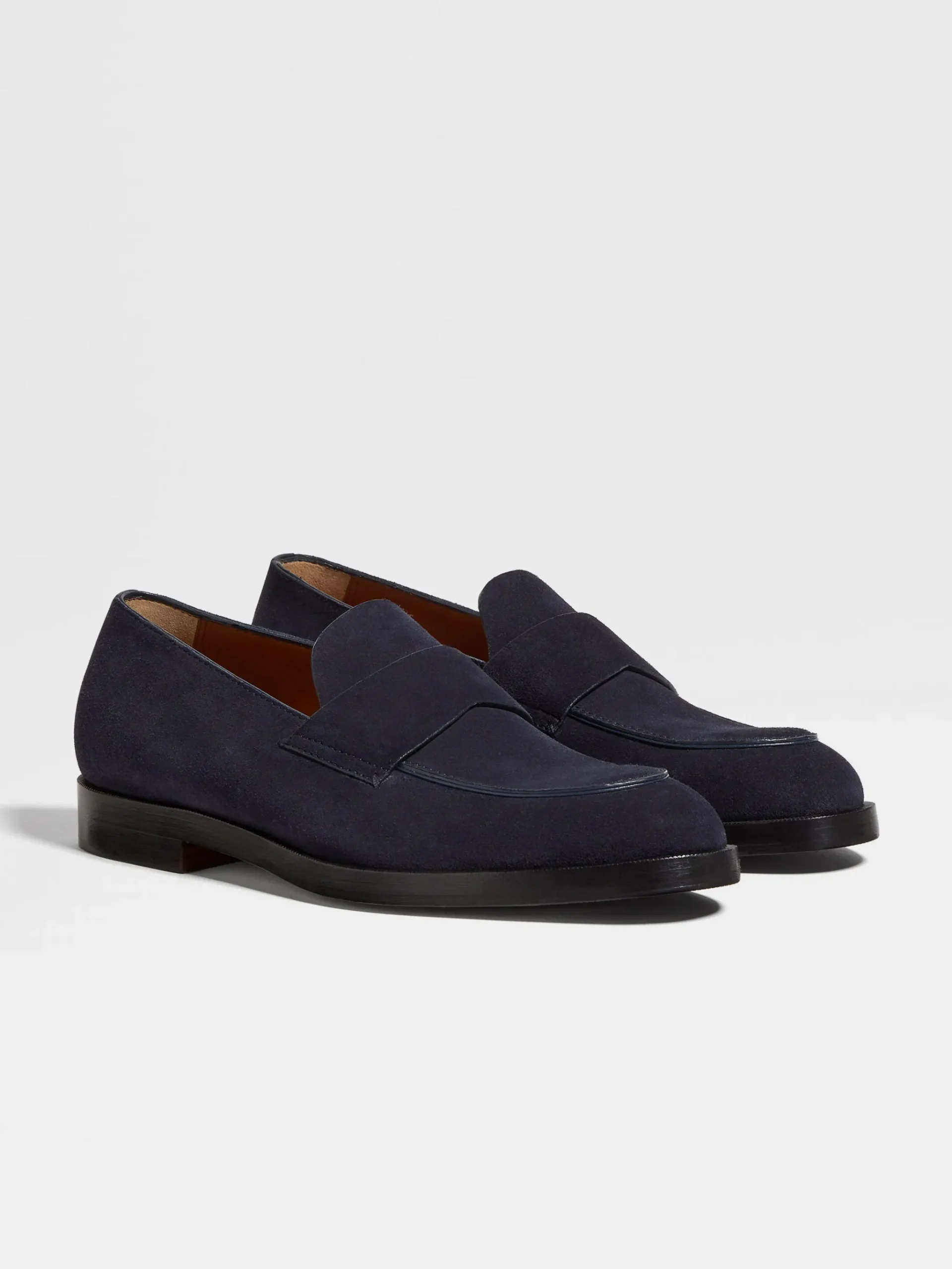 Navy Blue Suede Torino Loafers
