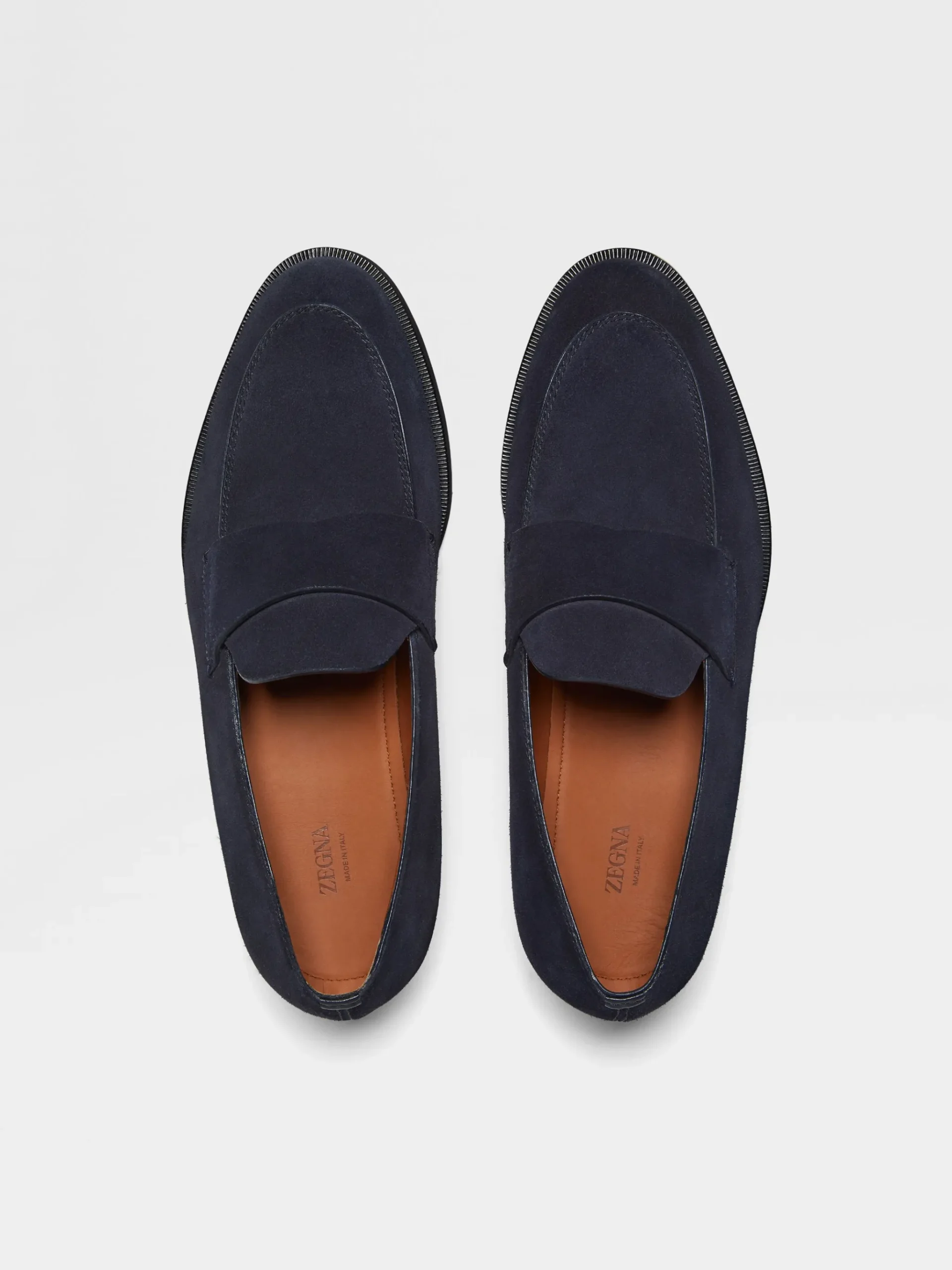 Navy Blue Suede Torino Loafers