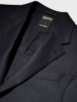 Navy Blue Trofeo™ Comfort Stretch Wool and Silk Jacket