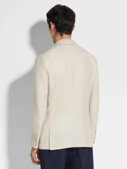 Off White Cashmere Silk and Linen Jacket