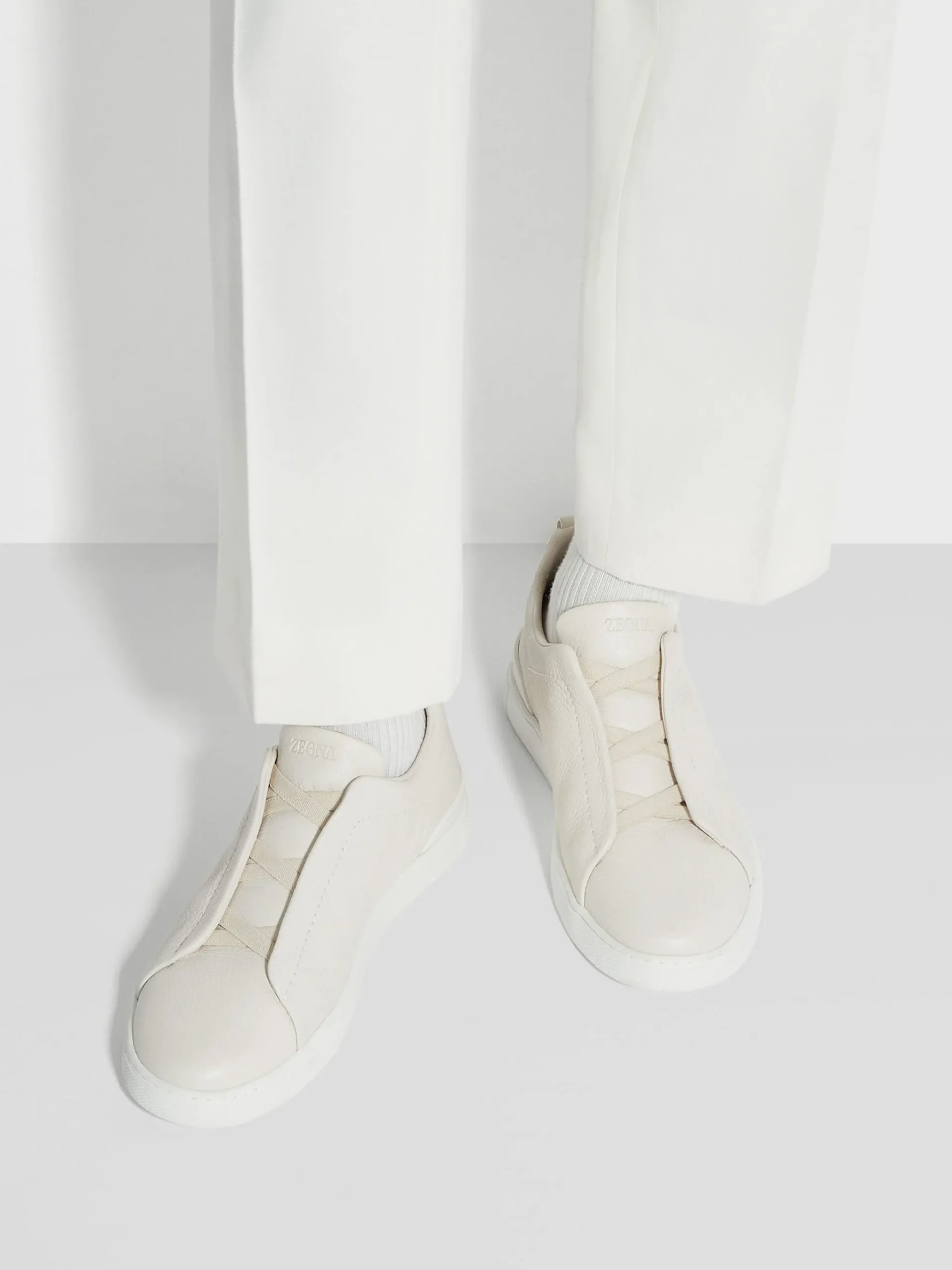 Off White Deerskin Triple Stitch™ Sneakers