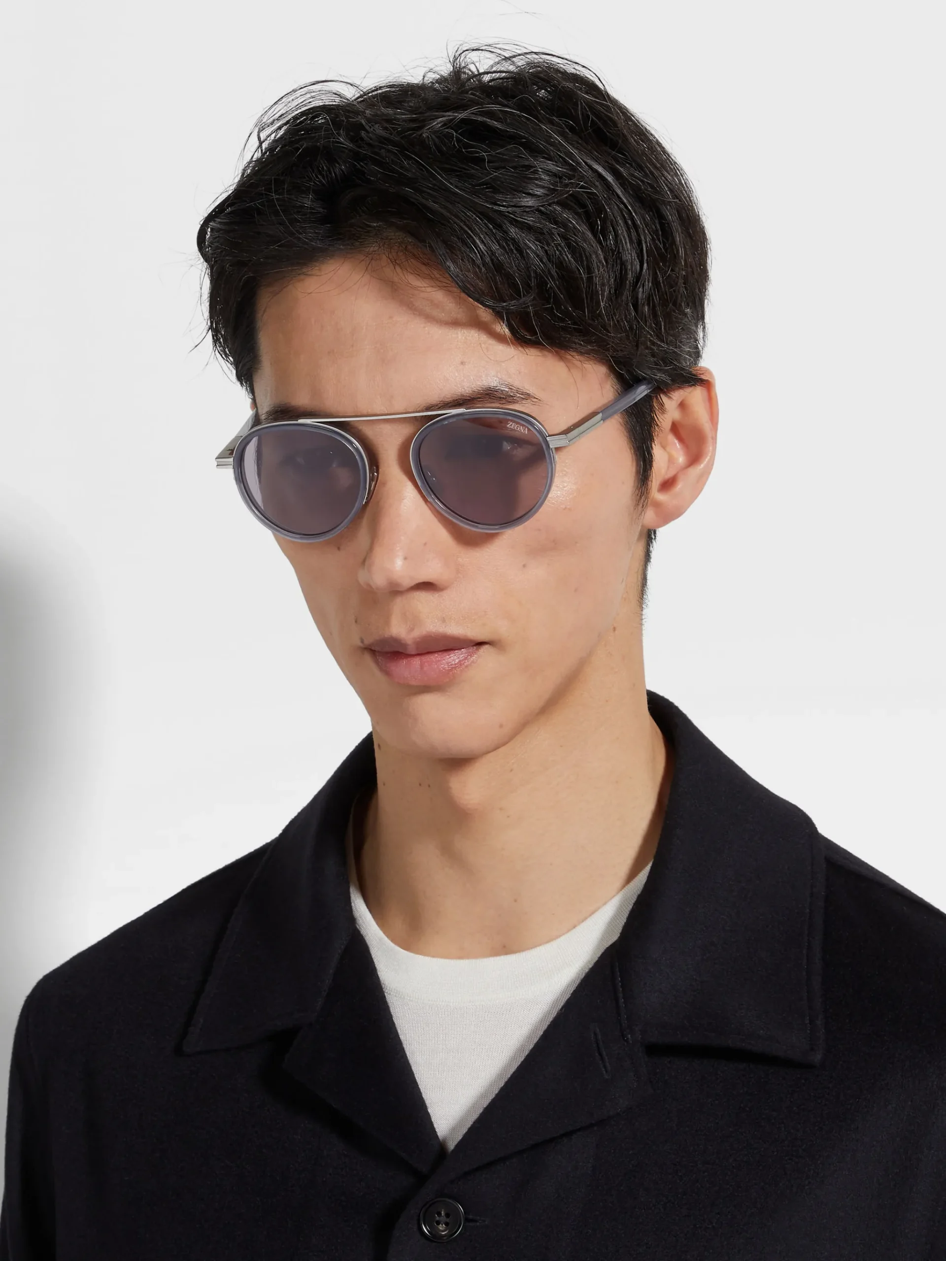 Opal Grey Orizzonte II Acetate and Metal Sunglasses