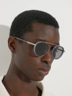 Opal Grey Orizzonte II Acetate and Metal Sunglasses