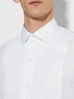Optical White Cotton Tuxedo Shirt