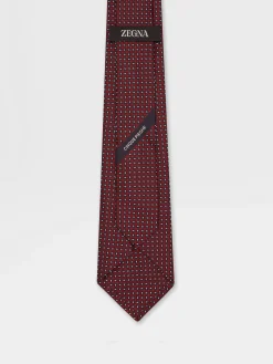 Red CINQUE PIEGHE Silk Tie