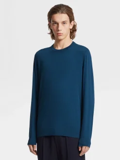 Teal Blue 12milmil12 Wool Crewneck