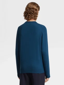 Teal Blue 12milmil12 Wool Crewneck