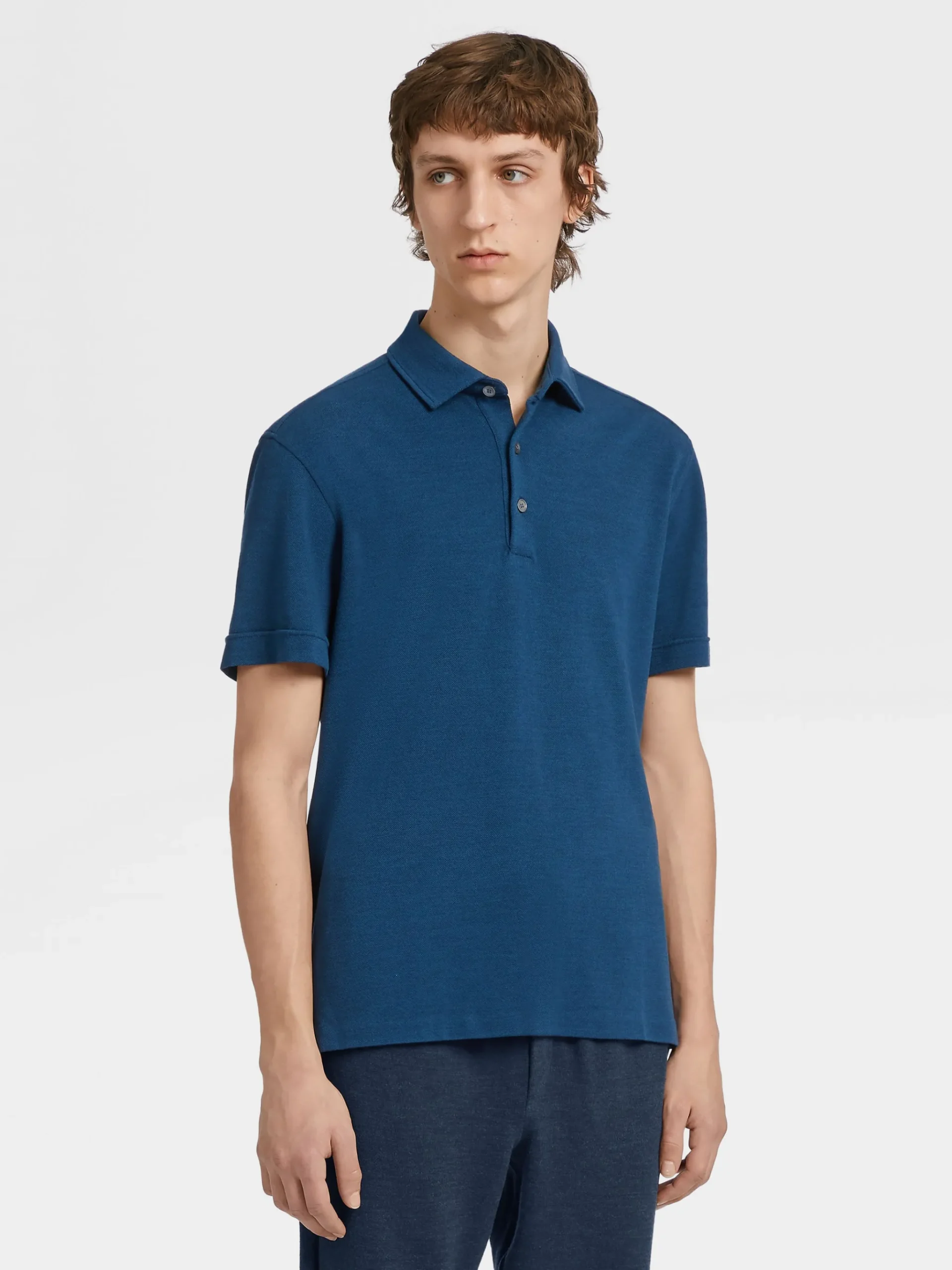Teal Blue Mélange 12milmil12 Wool Polo Shirt