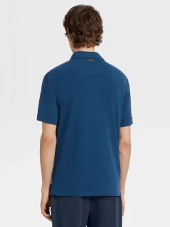 Teal Blue Mélange 12milmil12 Wool Polo Shirt