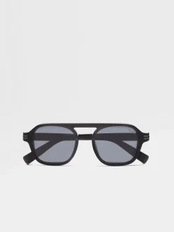 Transparent Dark Grey Aurora II Acetate Sunglasses