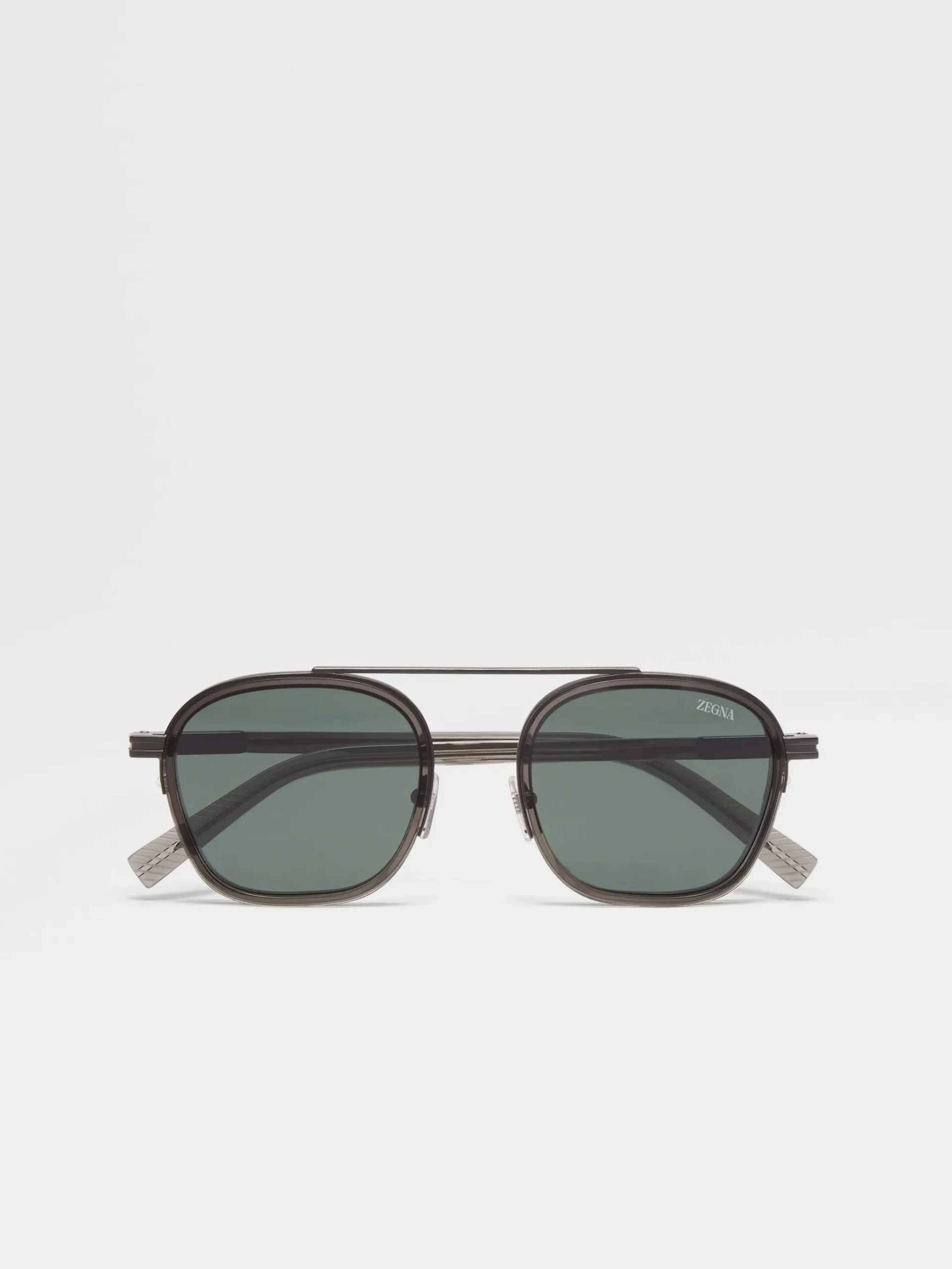 Transparent Dark Grey Orizzonte I Acetate and Metal Sunglasses