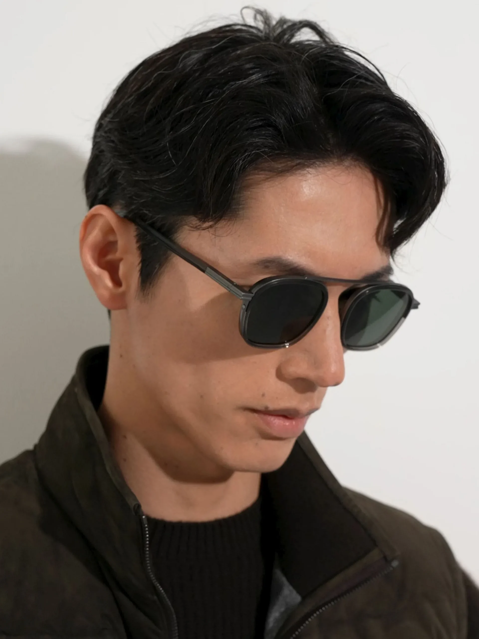 Transparent Dark Grey Orizzonte I Acetate and Metal Sunglasses