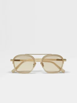 Transparent Dark Grey Orizzonte I Acetate and Metal Sunglasses