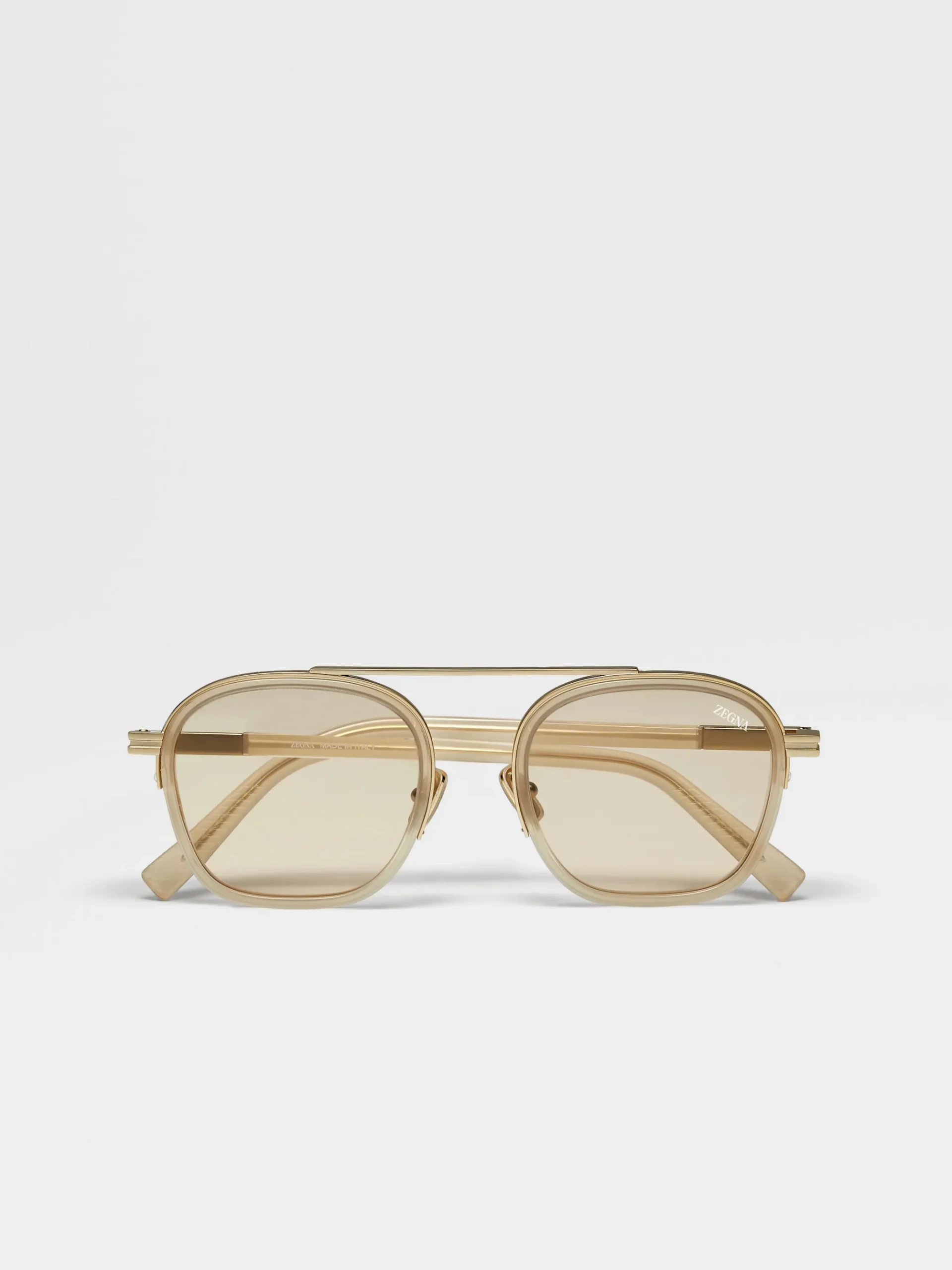 Transparent Dark Grey Orizzonte I Acetate and Metal Sunglasses