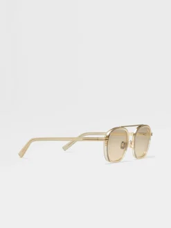 Transparent Dark Grey Orizzonte I Acetate and Metal Sunglasses