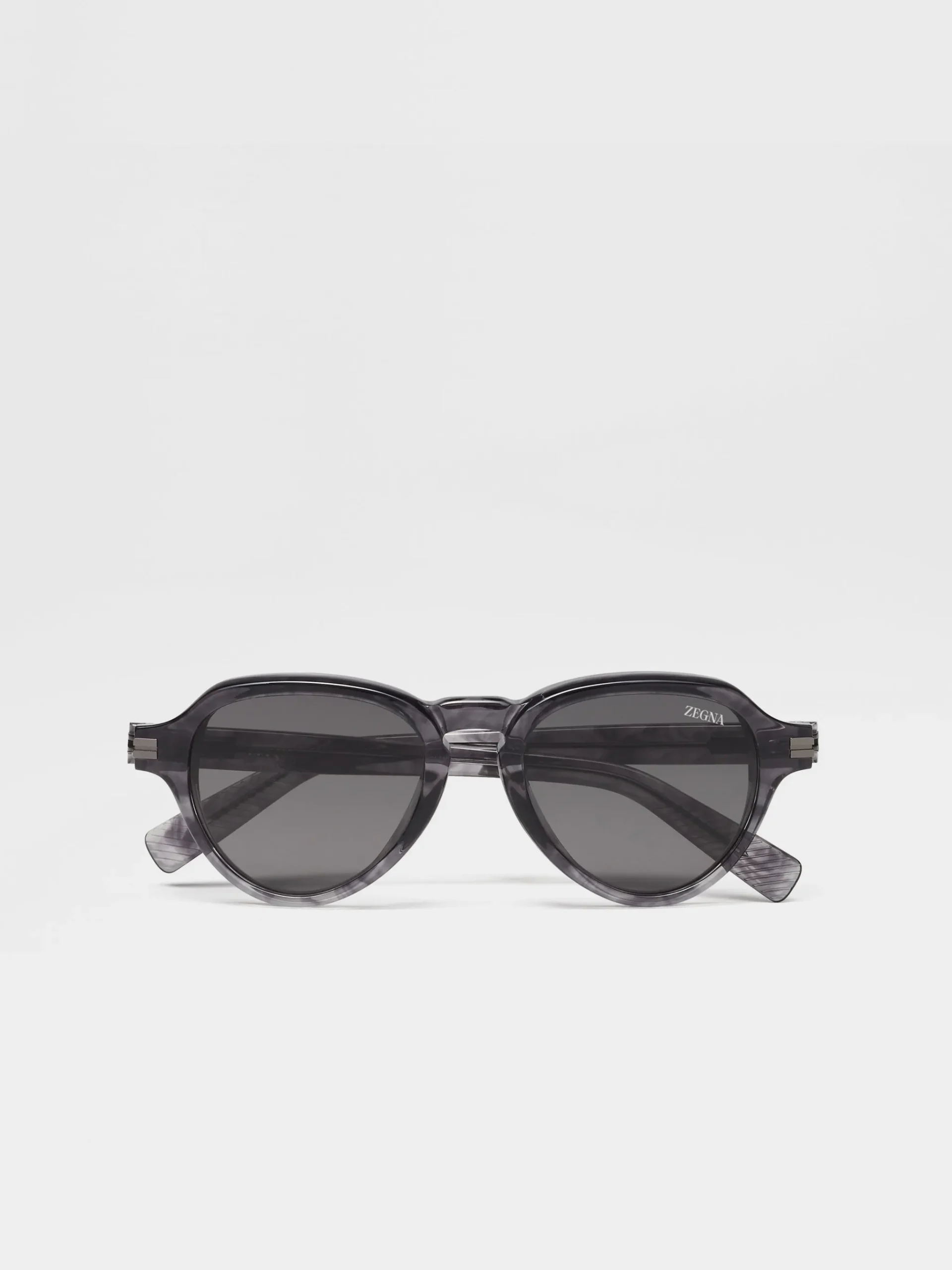 Transparent Grey Havana Acetate Sunglasses