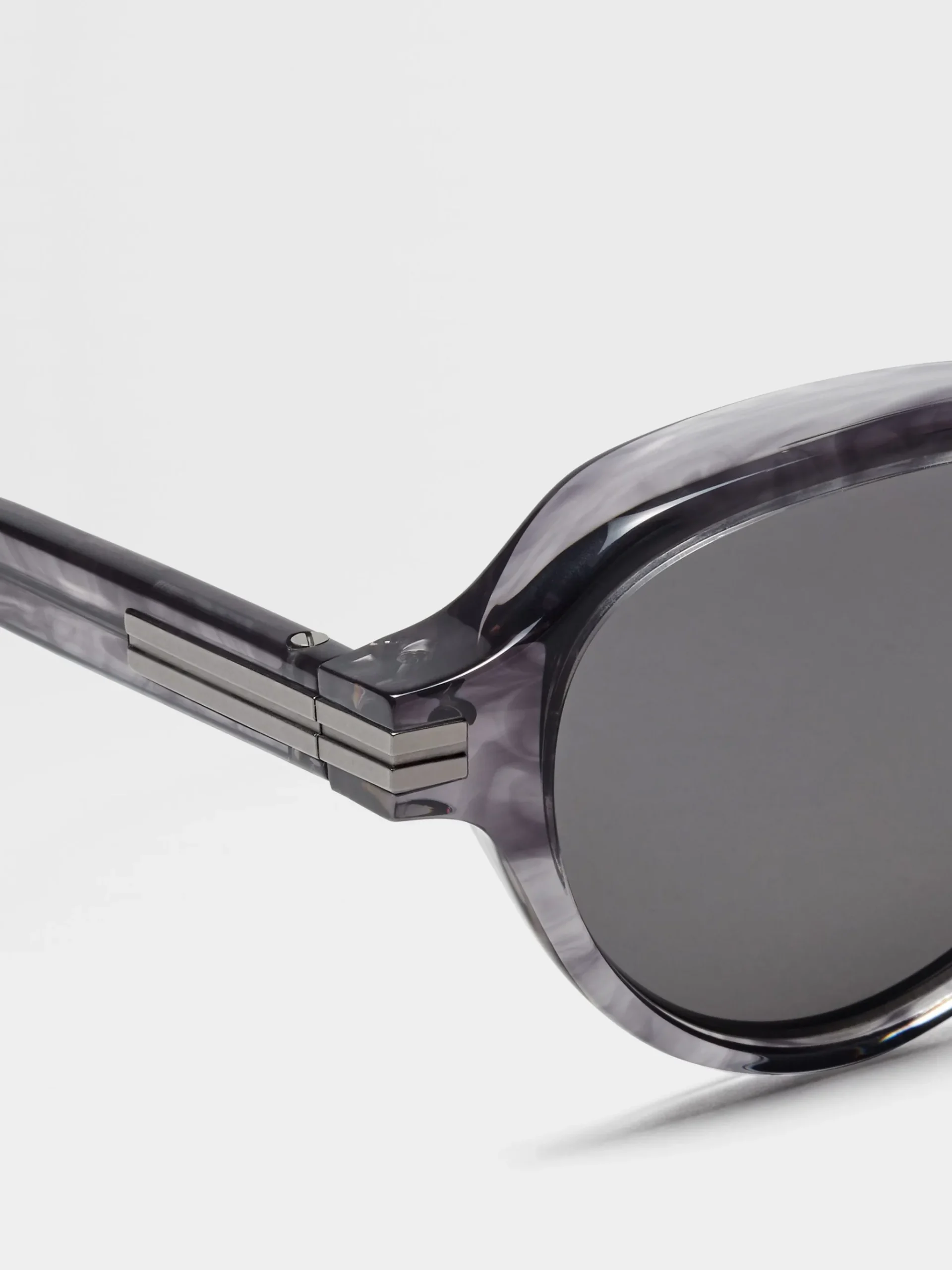 Transparent Grey Havana Acetate Sunglasses