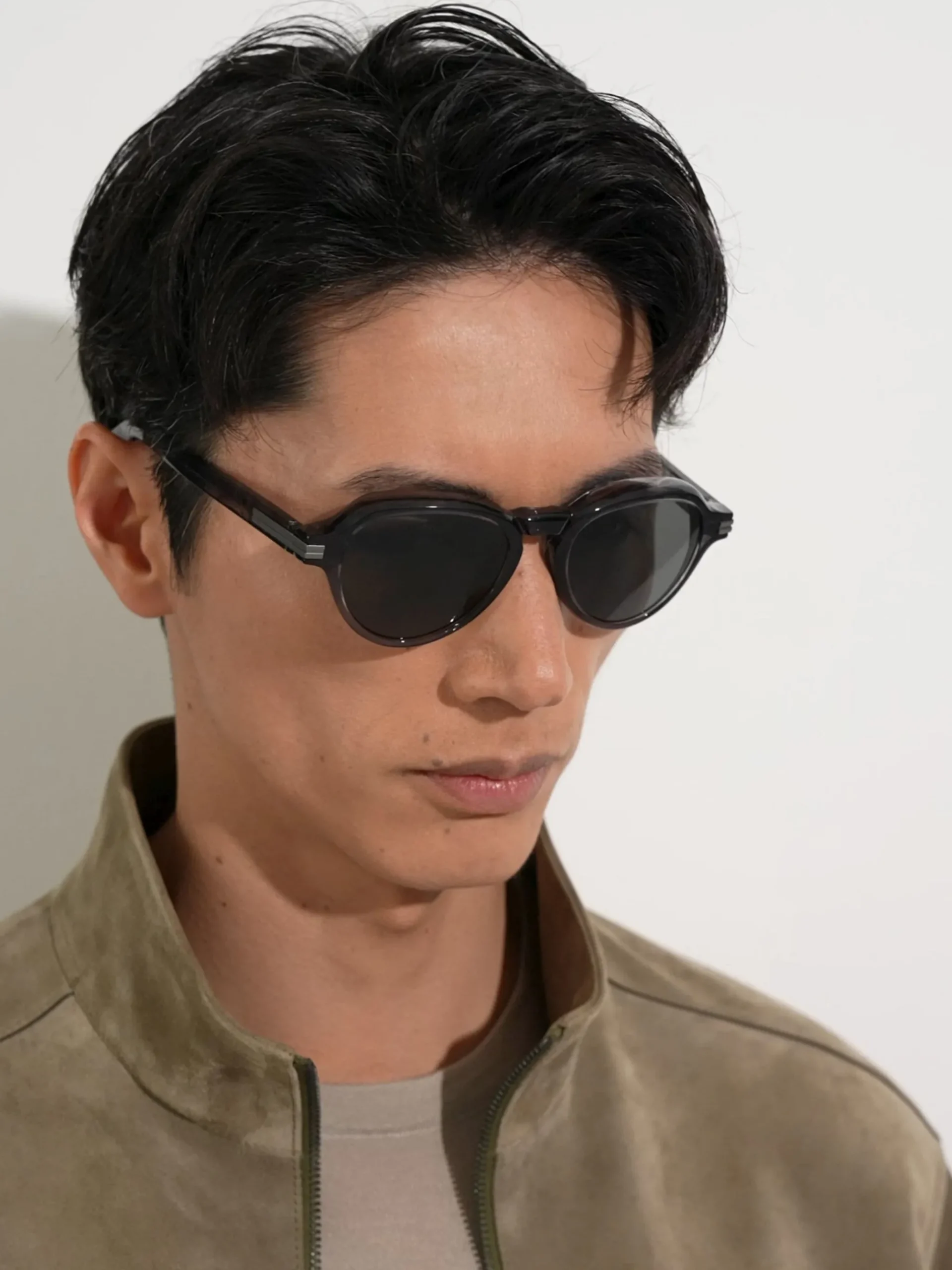 Transparent Grey Havana Acetate Sunglasses