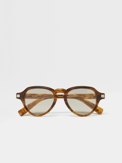 Transparent Yellow Acetate Sunglasses