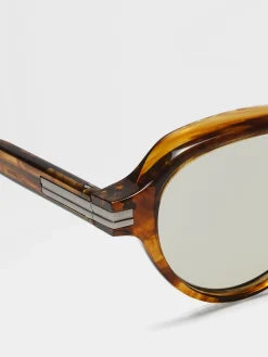 Transparent Yellow Acetate Sunglasses