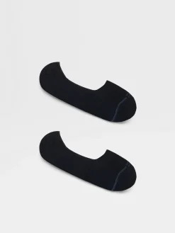 Utility Blue Cotton Blend Socks