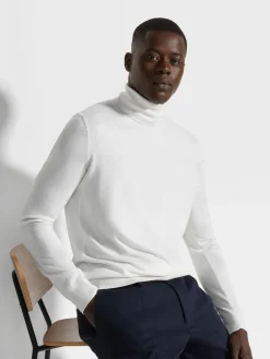 White Cashseta Turtleneck
