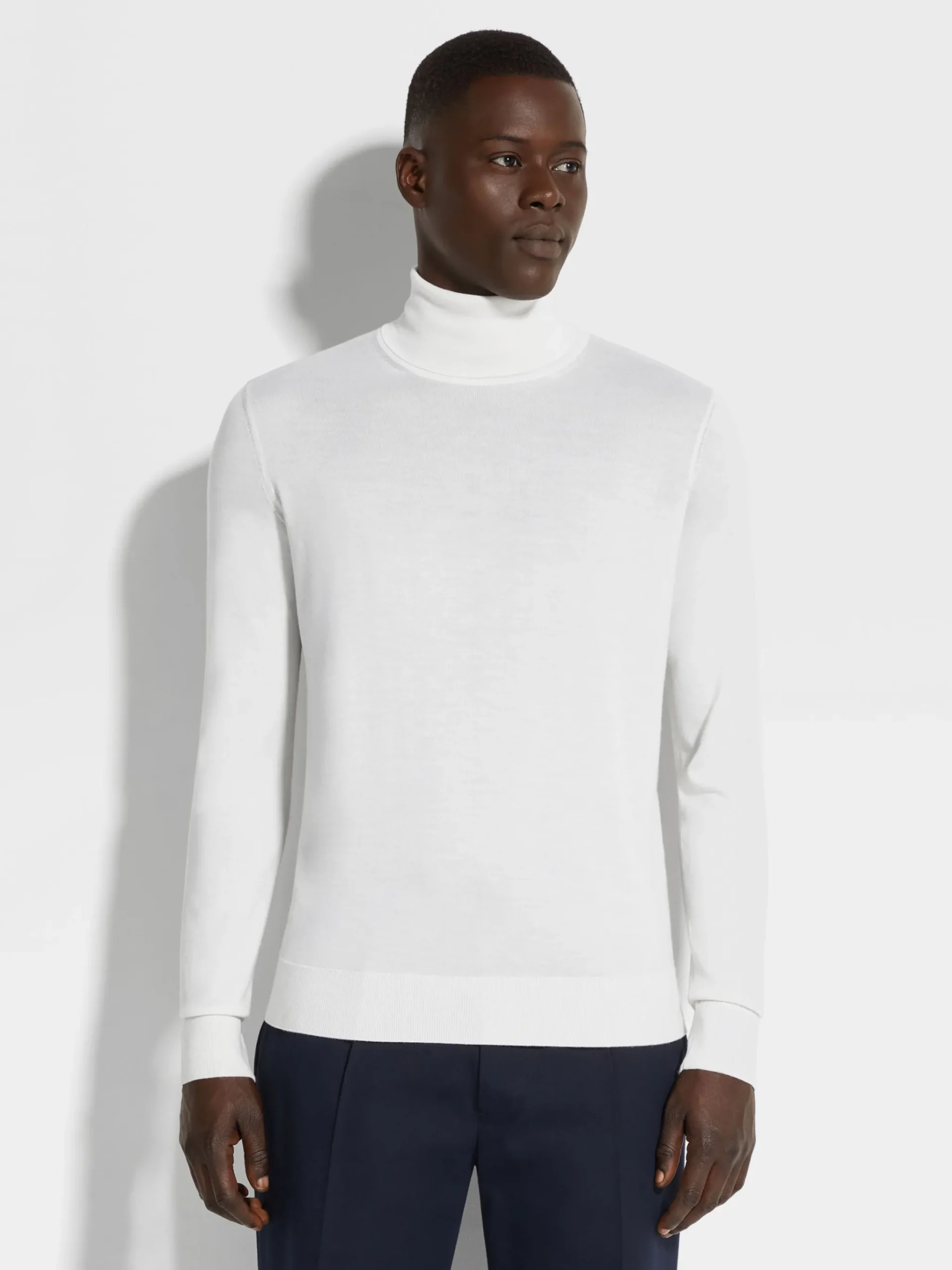 White Cashseta Turtleneck