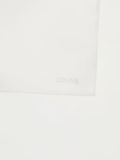 White Cotton and Silk Pocket Square