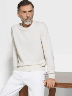 White Mélange Oasi Cashmere Crewneck