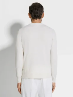 White Mélange Oasi Cashmere Crewneck