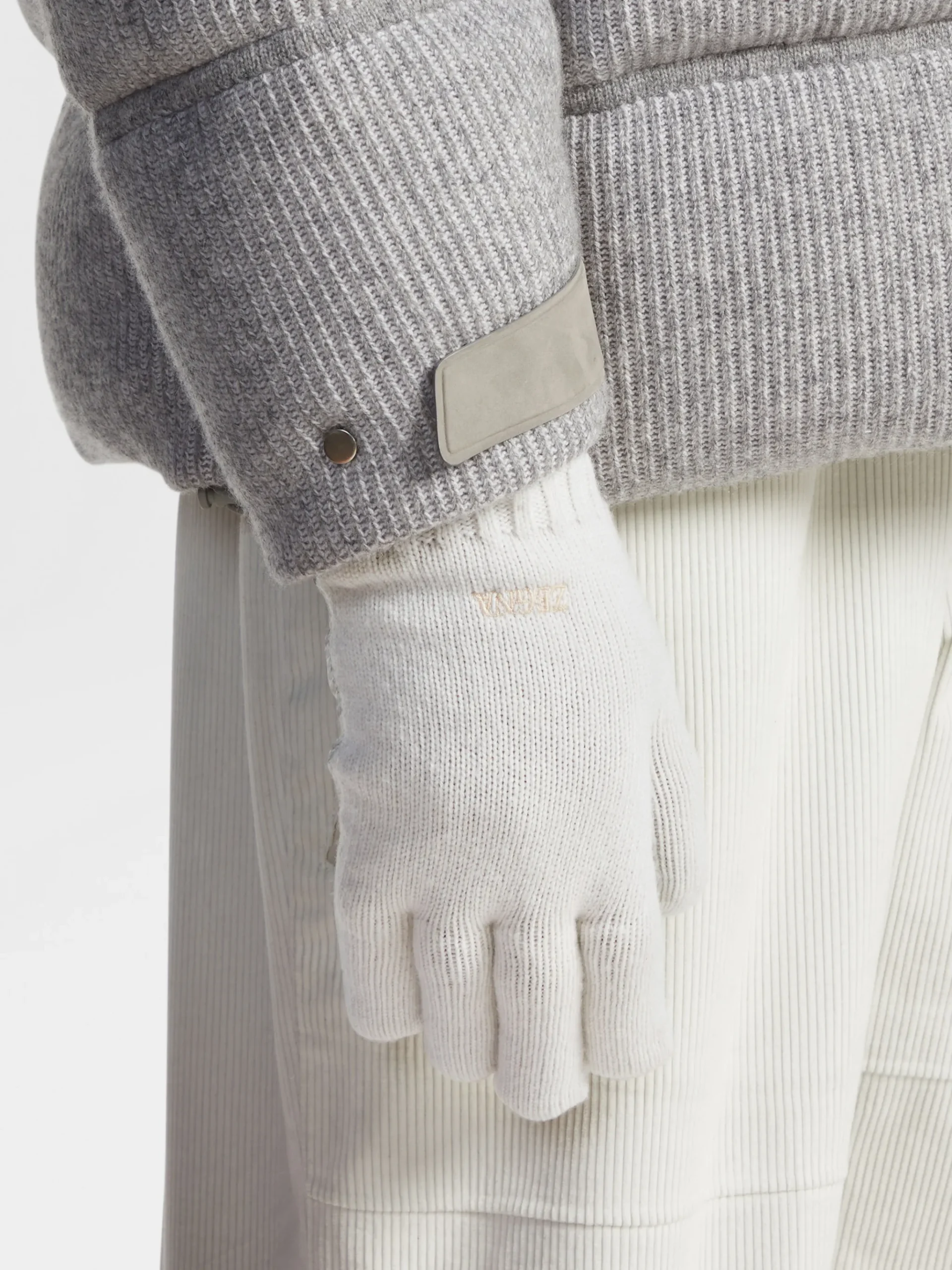 White Oasi Cashmere Gloves