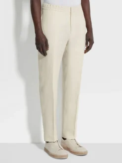 White Oasi Lino Pants