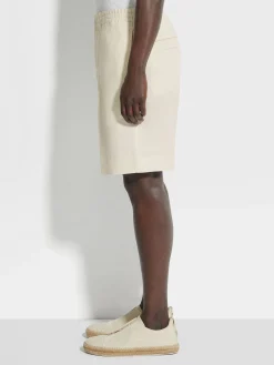 White Oasi Lino Shorts