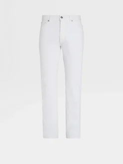 White Rinse-washed Cotton Roccia Jeans