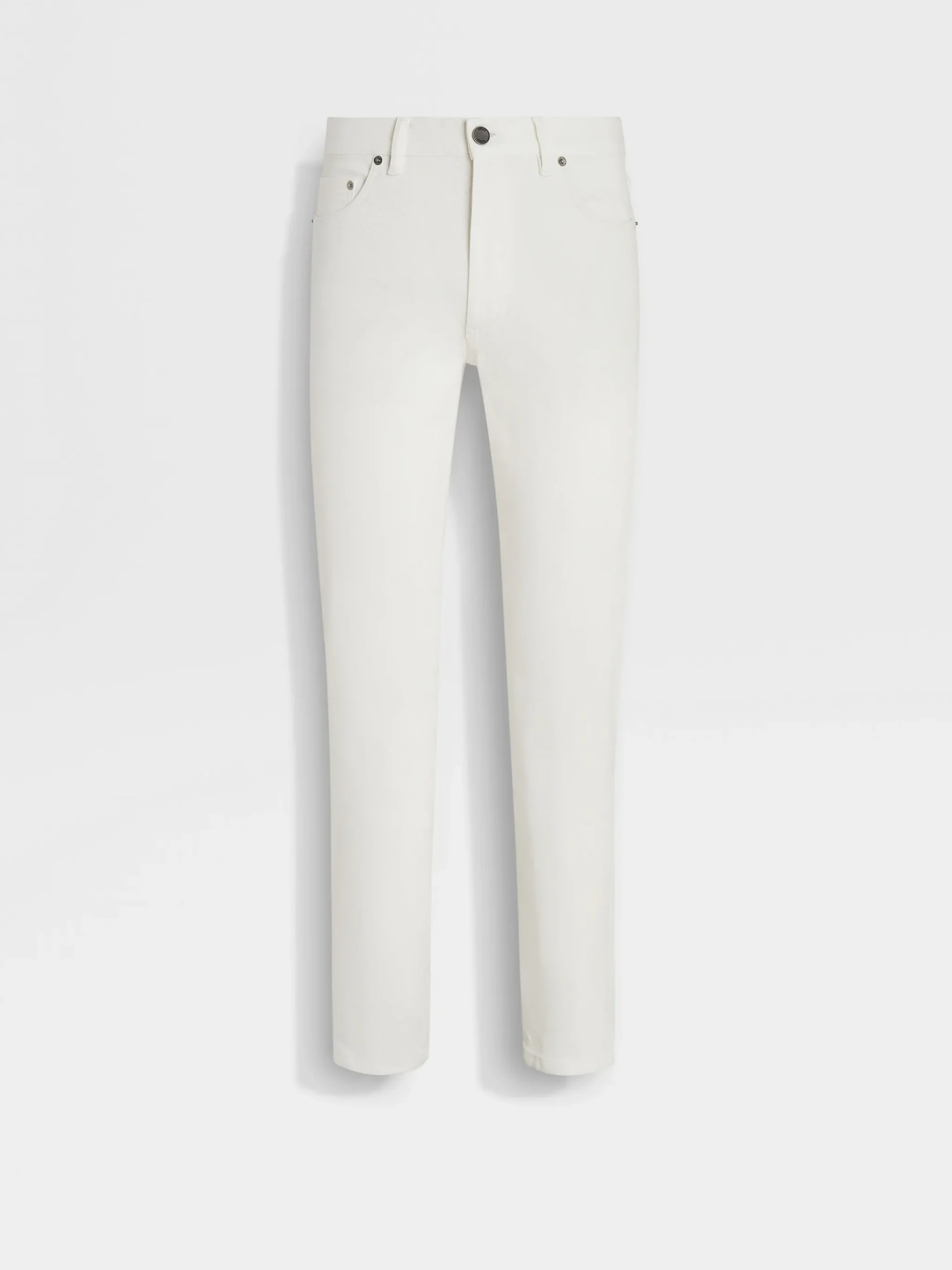 White Rinse-washed Stretch Cotton Roccia Jeans