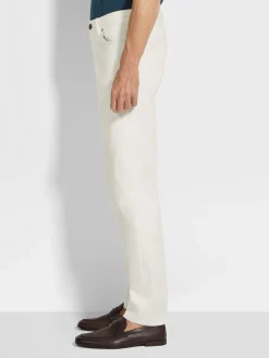 White Rinse-washed Stretch Cotton Roccia Jeans