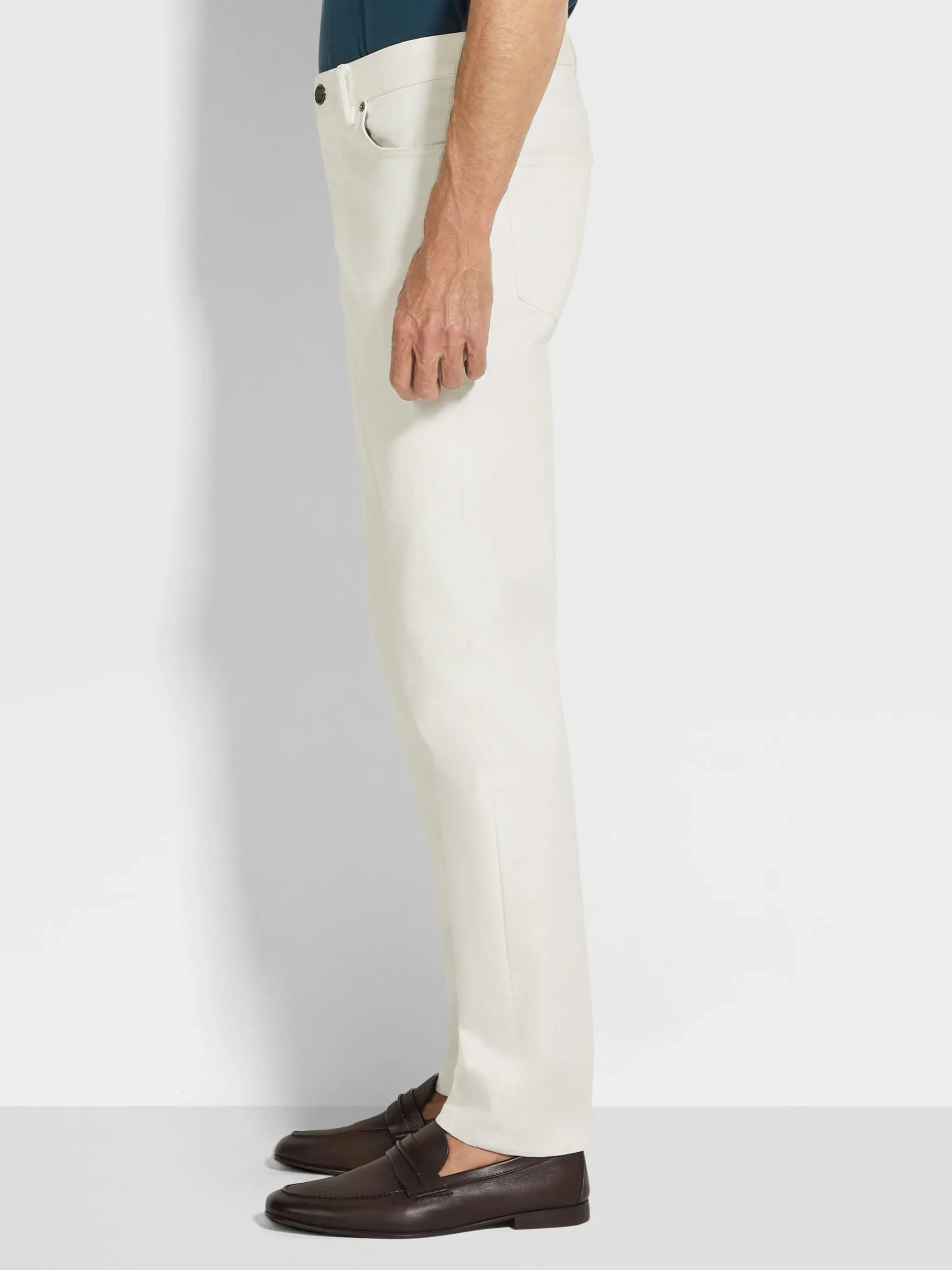 White Rinse-washed Stretch Cotton Roccia Jeans