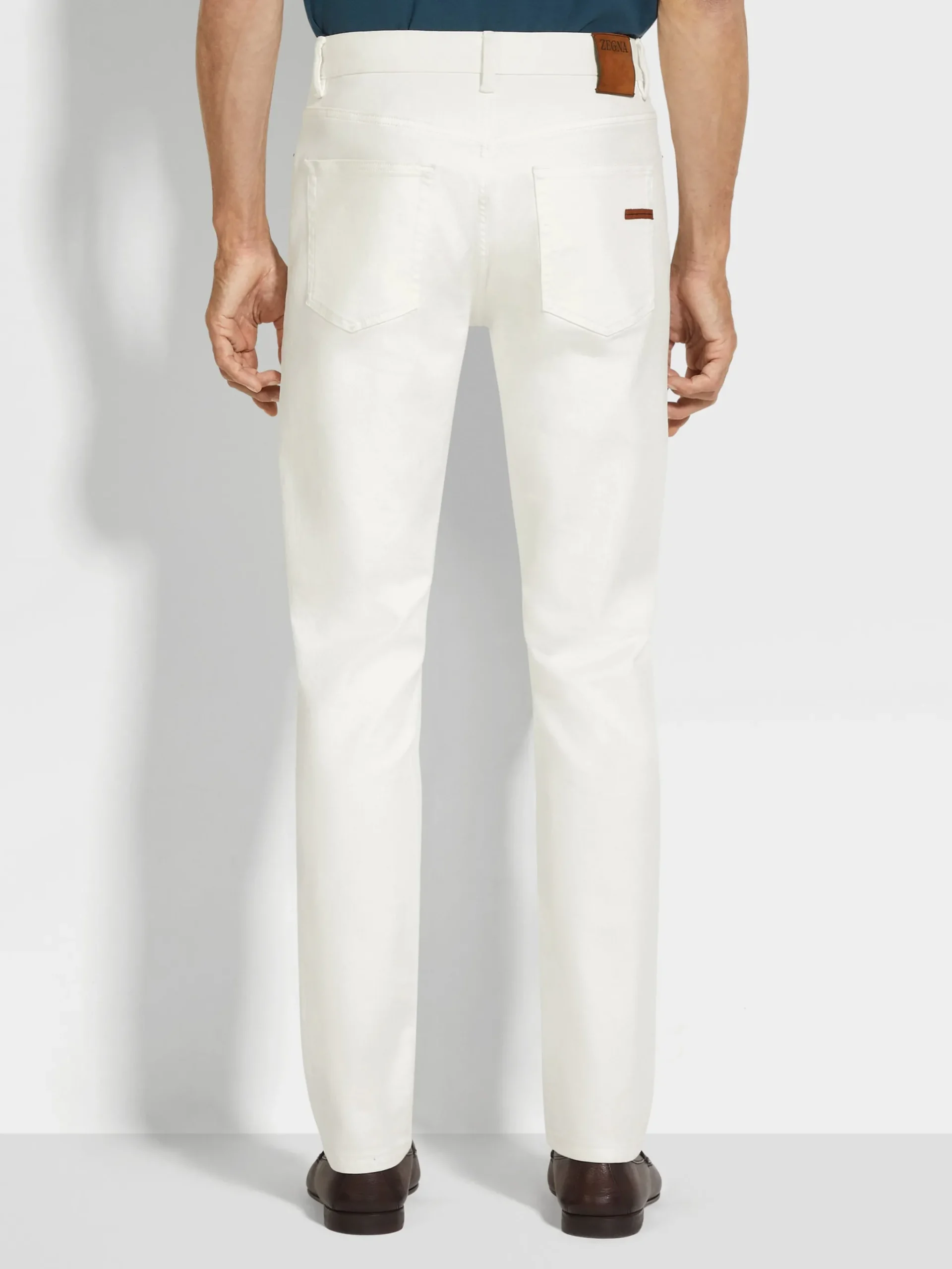 White Rinse-washed Stretch Cotton Roccia Jeans