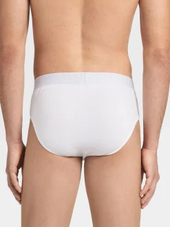 White Stretch Cotton Midi Brief