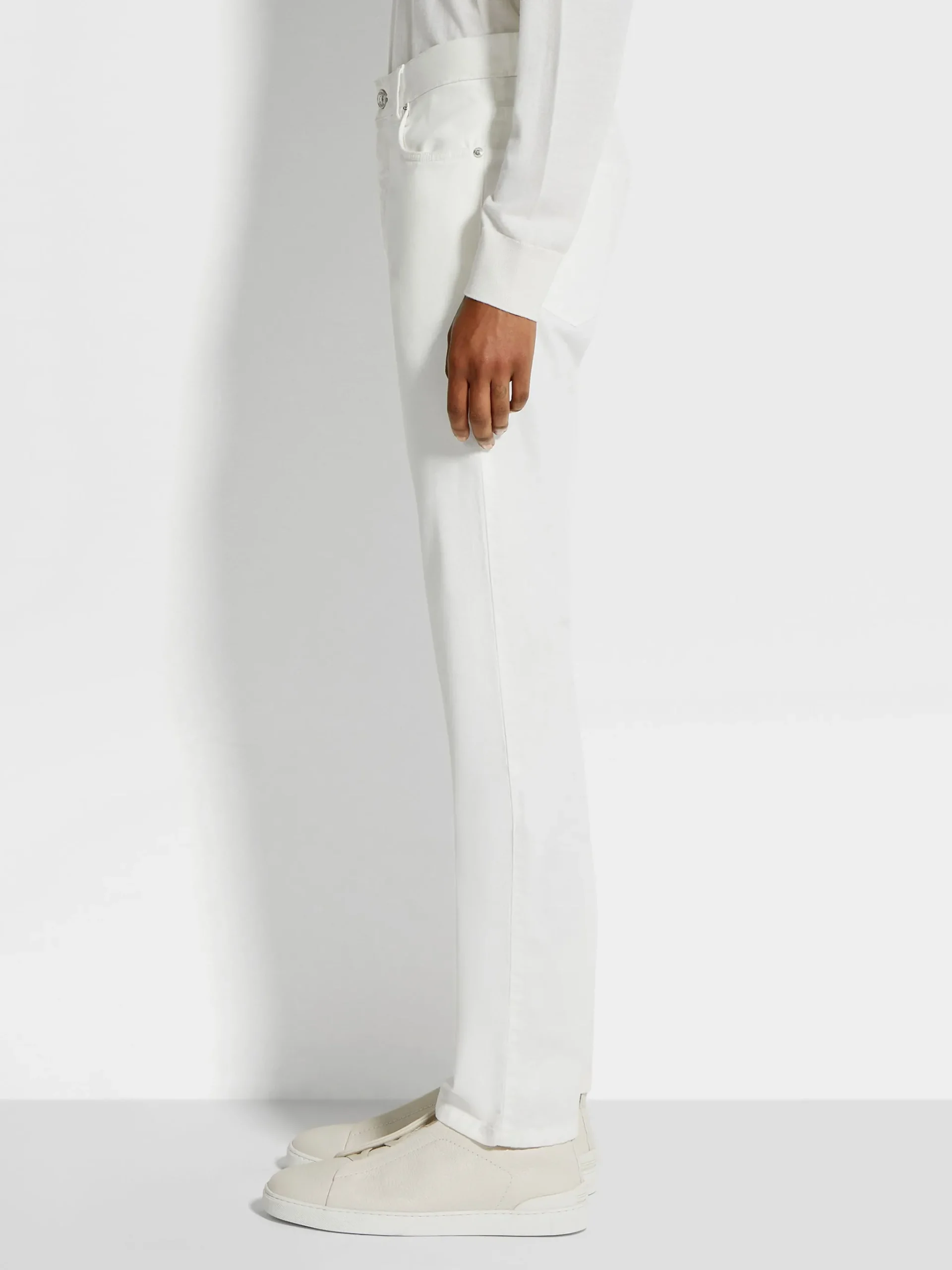White Stretch Cotton Roccia Jeans