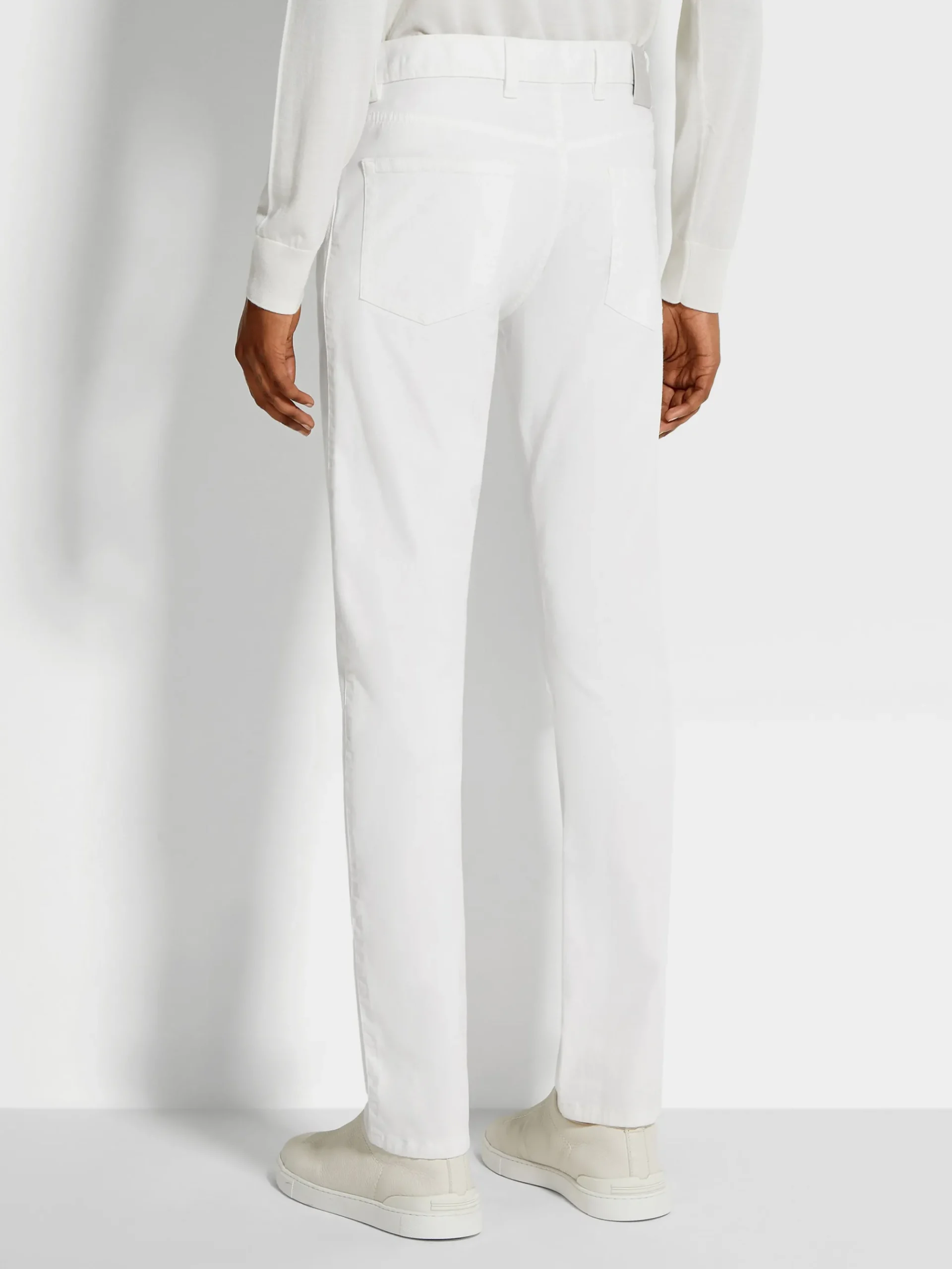 White Stretch Cotton Roccia Jeans
