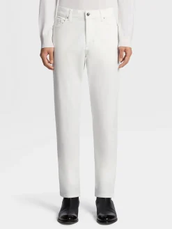 White Stretch Cotton Roccia Jeans