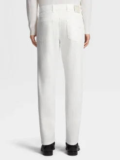 White Stretch Cotton Roccia Jeans